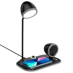 [ITLP 1144] VEERE - @memorii 3 in 1 Wireless Charger Lamp with Speaker - Black