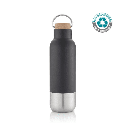 [DWHL 3160] AVERSA - Hans Larsen RCS Recycled Stainless Steel Insulated Water Bottle - Black