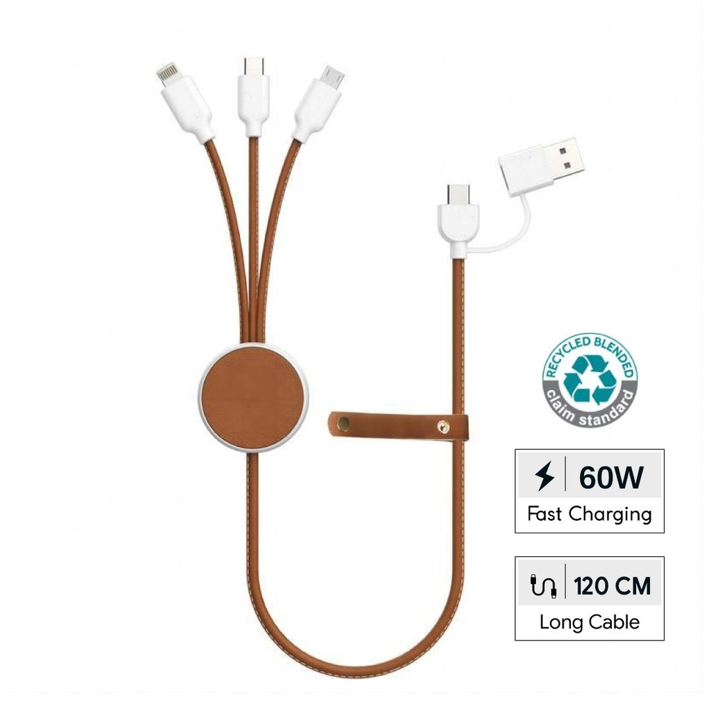 KOPER – @memorii Recycled 6-in-1 Charging Cable – White