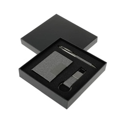 [GSGL 9509] SILVAN - Giftology Gift Set (Card Holder, Key Chain and Pen) - Grey