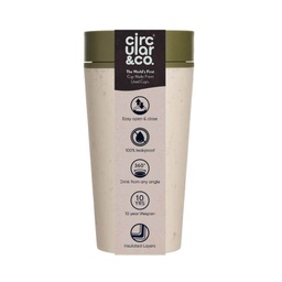 [DWCC 3168] Circular Cup 12oz Cream &amp; Honest Green