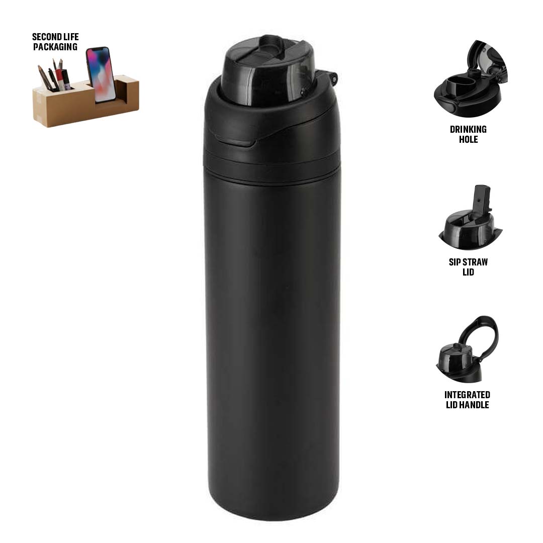 AERO SIP - Hans Larsen Recycled Stainless Steel Bottle with Dual