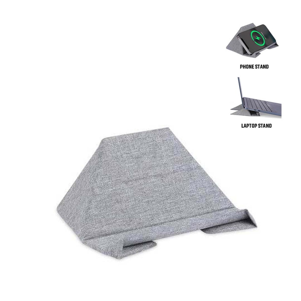 STANDIE – Giftology RPET 2-in-1 Laptop and Phone Stand – Grey