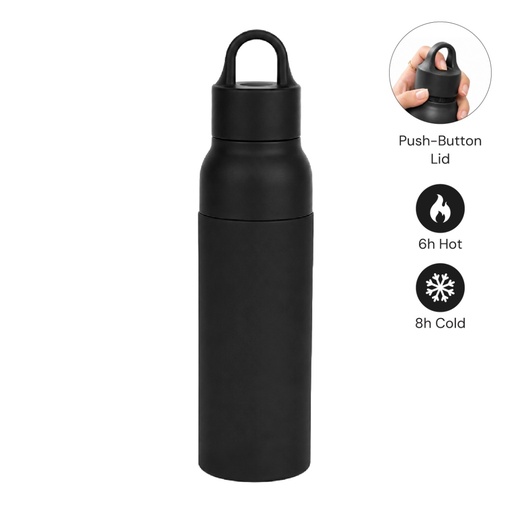 [DWHL 3307] RHODES - Hans Larsen Double Wall Bottle with Push Lid  550 ml - Black 