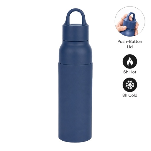 [DWHL 3308] RHODES - Hans Larsen Double Wall Bottle with Push Lid  550 ml - Navy Blue
