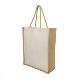 [CTEN 101] Eco-neutral Cotton Shopping Bag With Jute Gusset