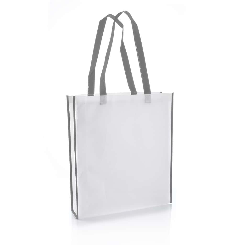 Non-Woven Shopping Bag Vertical White/Grey | Jasani