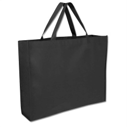 [NW001 H-Black] Non-woven Shopping Bag Horizontal - Black
