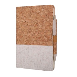 [NBEN 103] BORSA - eco-neutral set of A5 Cork Fabric Hard Cover Notebook and Pen