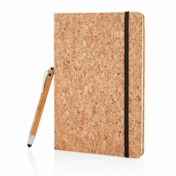 [NBEN 102] CORQ - eco-neutral Cork Notebook And Bamboo Pen Packed In Gift Box