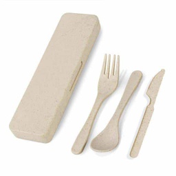 [HLEN 197] HELLA - eco-neutral 3 Pcs Wheat Straw Cutlery Set